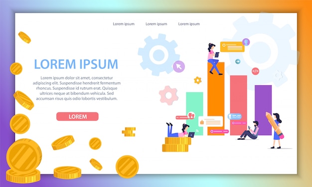 Empresa de análisis de datos de negocios Vector sitio web