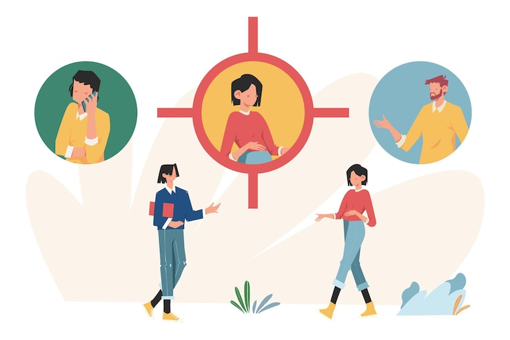 Vector la empresa comercial está buscando un empleado y está considerando un currículum para el trabajo.