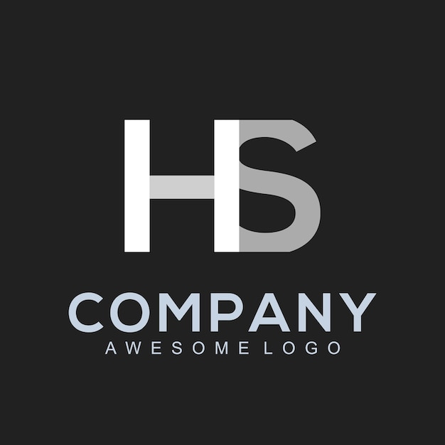 Empresa de concepto de plantilla de diseño de logotipo de carta HS