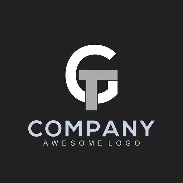 Empresa de concepto de plantilla de diseño de logotipo de letra GT