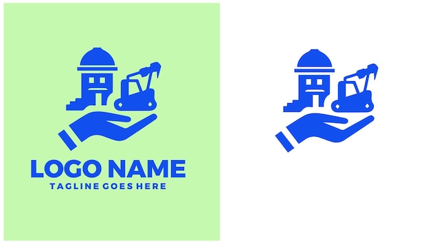 Empresa de construcción Firma de construcción Empresa contratista Contratista de construcción Ilustración de diseño de logotipo único