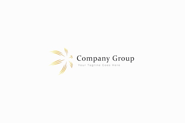 Empresa grupo profesional agencia de negocios logo gold y premium concept