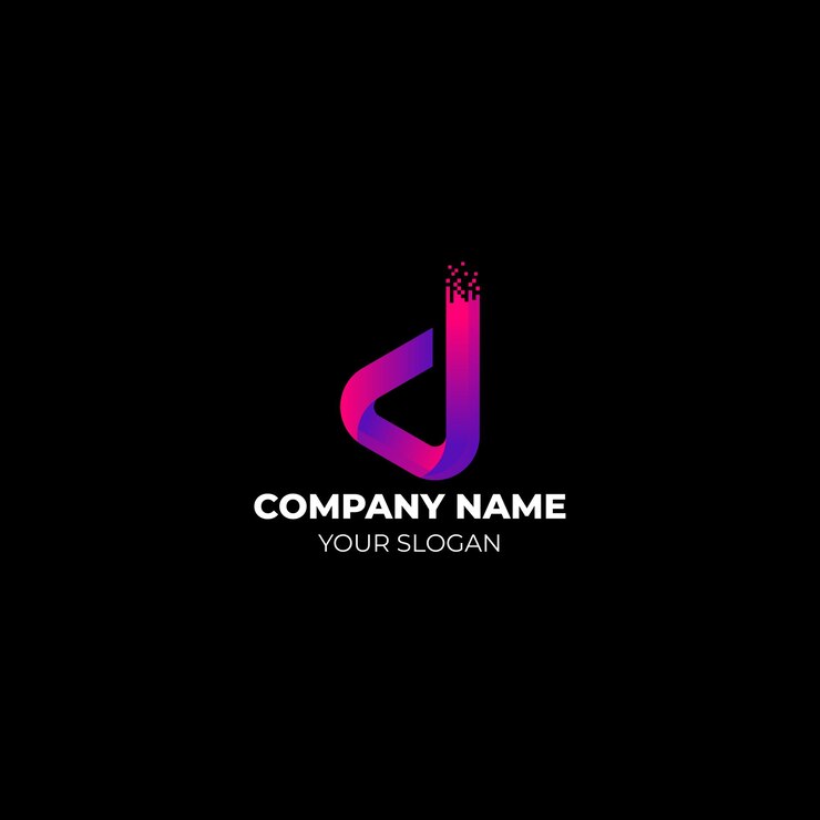 Vector empresa de logotipo moderno de tecnología de letra d