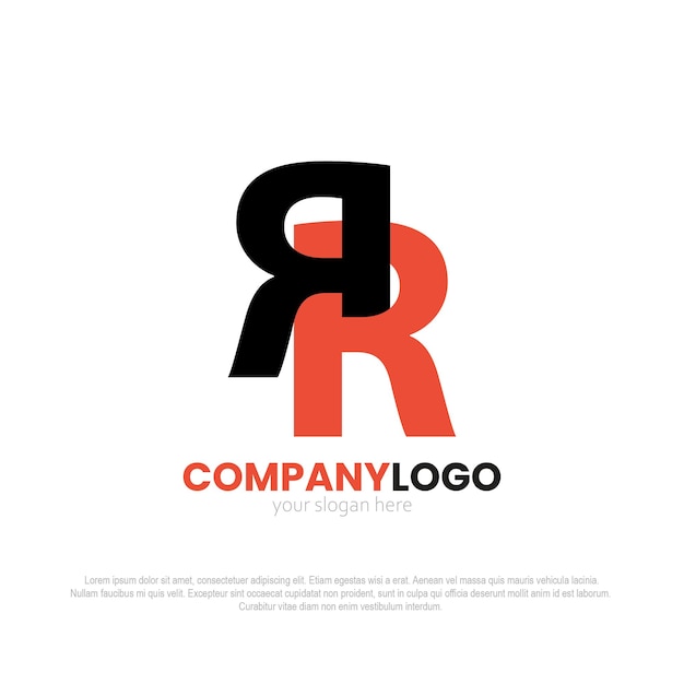 Empresa de logotipo de monograma rr