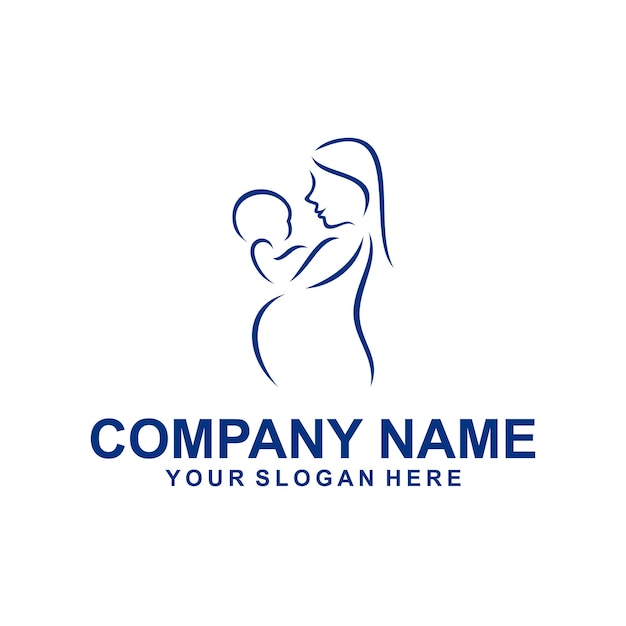 empresa de vectores de logotipo de niños y mamás