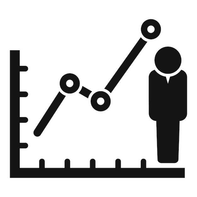 Empresario analizando las estadísticas del gráfico de negocios en crecimiento