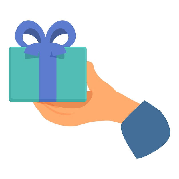 Empresario con una caja de regalo verde con un regalo de cinta azul