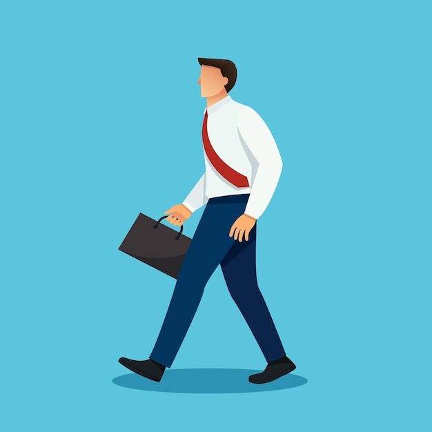 empresario de carácter caminando ilustración vectorial