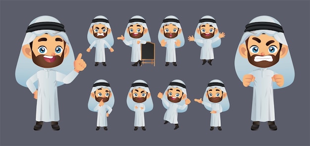 Empresario con diferentes poses.