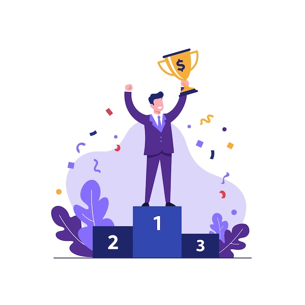 Empresario ganador del primer premio Trofeo Éxito Logro
