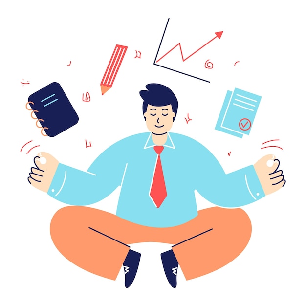 Empresario haciendo meditación