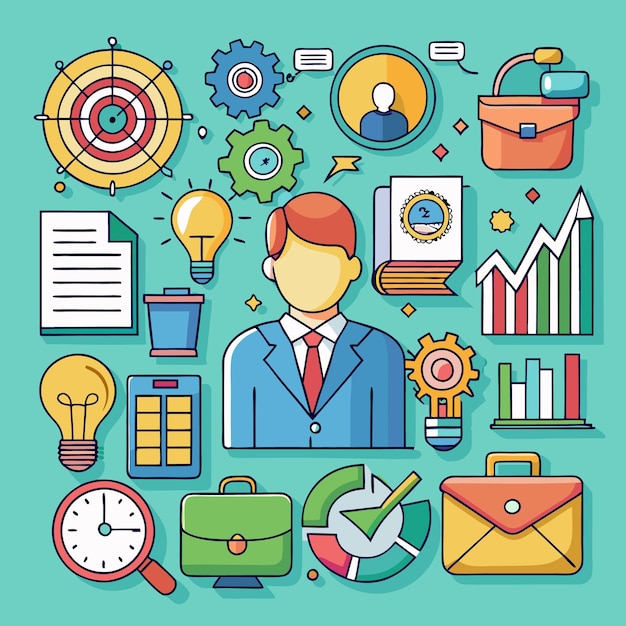 Empresario con ideas para el crecimiento y el éxito del negocio