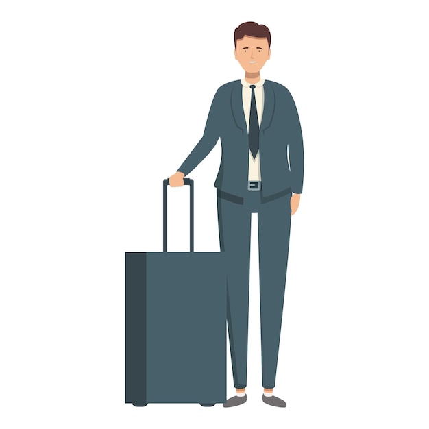 Empresario listo para viajar con equipaje