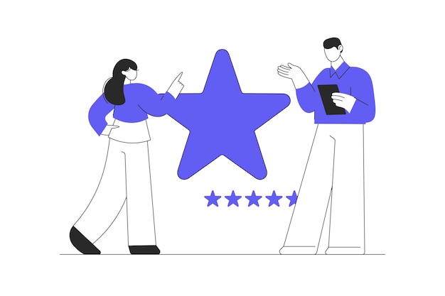 Empresario y mujer de negocios exitosos con un premio de estrella que simboliza el reconocimiento profesional
