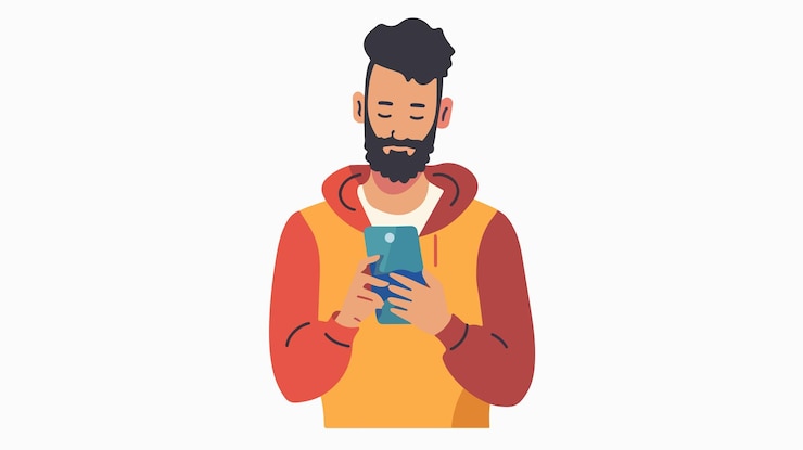 Vector empresario profesional trabajando en la ilustración vectorial de aplicaciones para teléfonos inteligentes