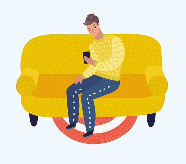 El empresario se sorprende al ver el teléfono inteligente