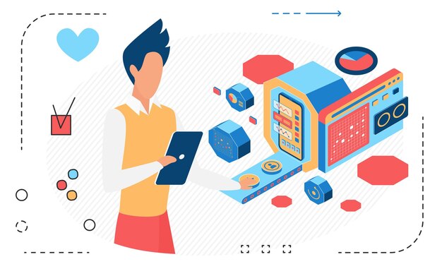 Empresario tecnológico moderno y puesta en marcha de fintech