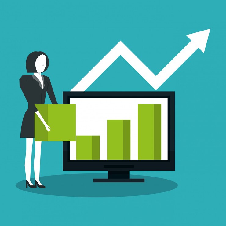 Vector empresarios y estadísticas