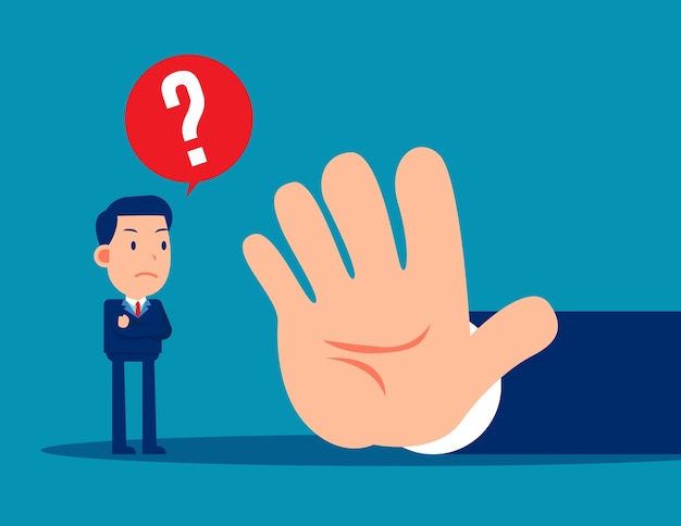 Los empresarios están prohibidos. Detener el concepto de gesto
