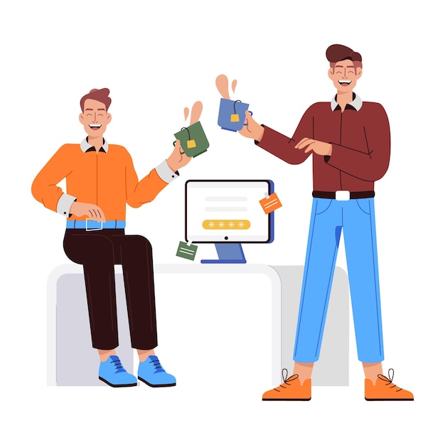 Empresarios y gerentes ilustraciones planas