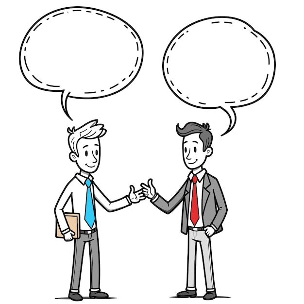 Empresarios hablando con el diseño de burbujas de habla
