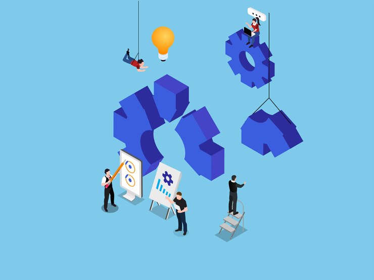 Vector empresarios trabajando juntos en un nuevo proyecto