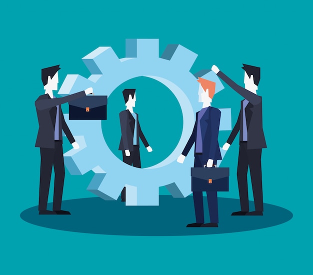 Empresarios trabajo en equipo grupo juntos negocios