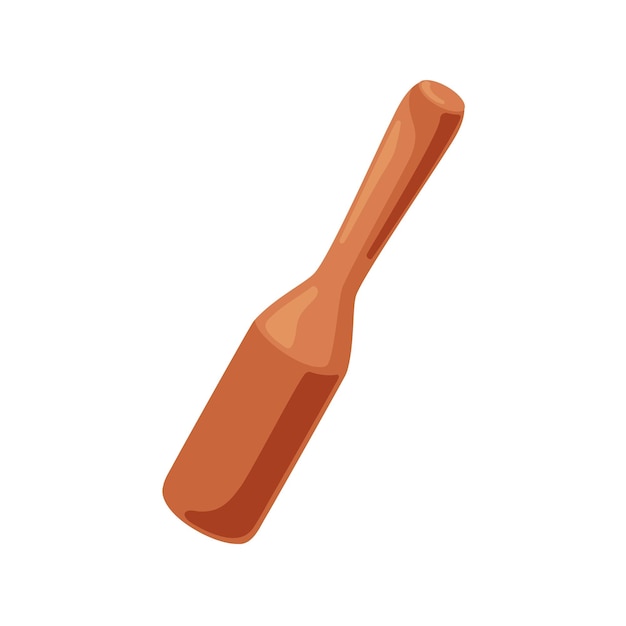 Empuje triturador de madera utensilio de cocina herramienta de cocina para triturar empujando molienda prensa de madera con mango utensilios de cocina Ilustración vectorial plana aislada sobre fondo blanco