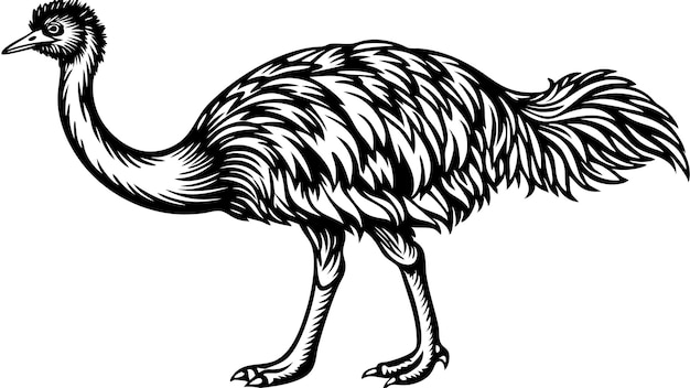Emu, pájaro salvaje australiano Vector de existencias