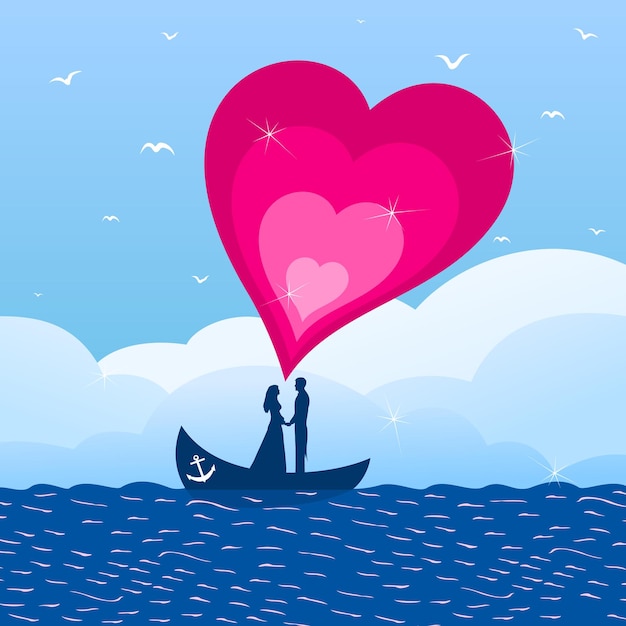 Enamorado en un barco