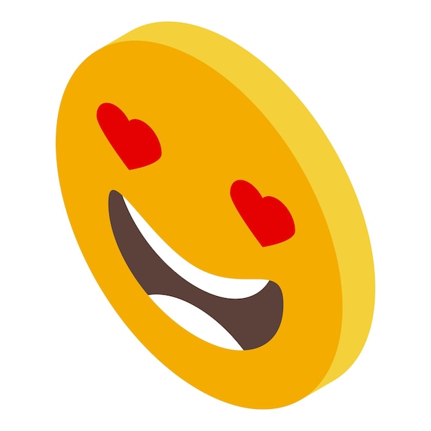 Vector enamorado emoji icono vector isométrico cara feliz diversión avatar