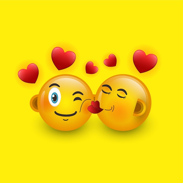 Enamorarse emoji premium vector