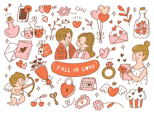 enamorarse parejas doodle