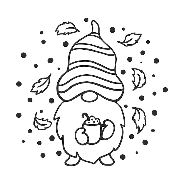 Enano dibujado a mano Ilustración vectorial en estilo doodle