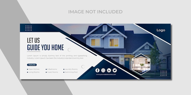Encabezado de redes sociales inmobiliarias o diseño de portada de Facebook