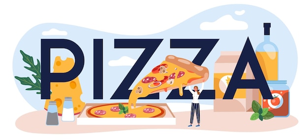 Encabezado tipográfico de pizza