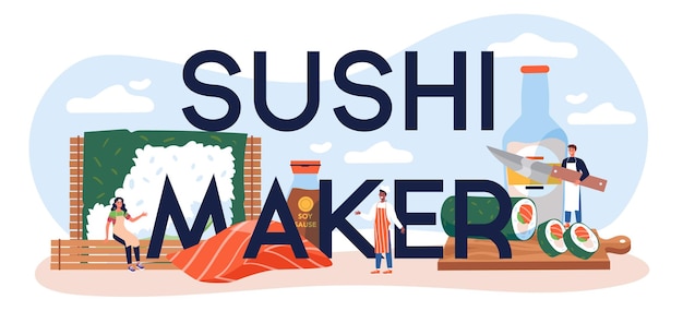 Encabezado tipográfico sushi maker