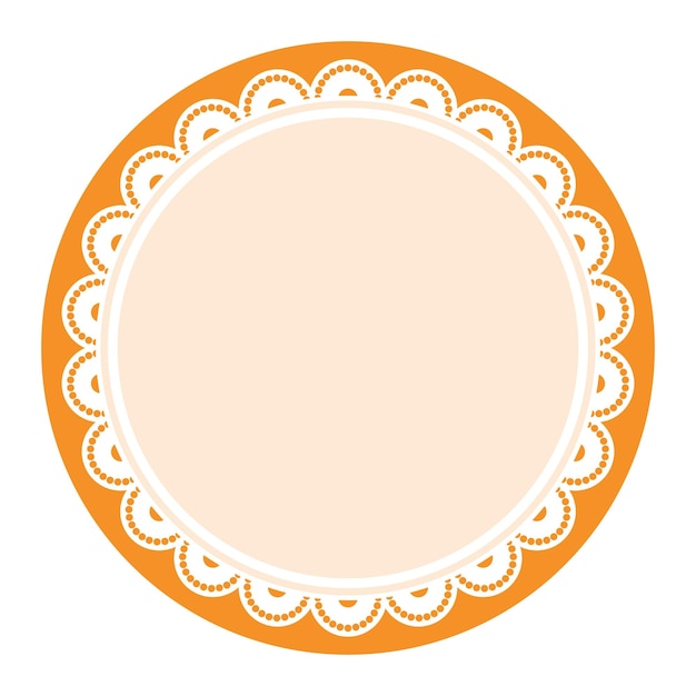 Encaje naranja elegante y sencillo decorado con un diseño de borde circular