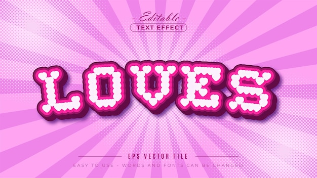 Le encanta el texto en estilo retro efecto de texto editable
