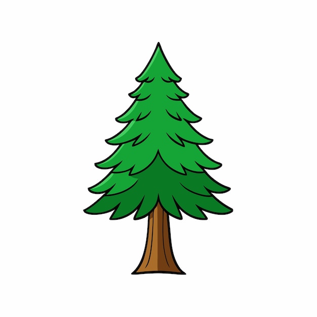 Encantador árbol de Navidad arte vectorial en estilo clipart de dibujos animados perfecto para proyectos festivos