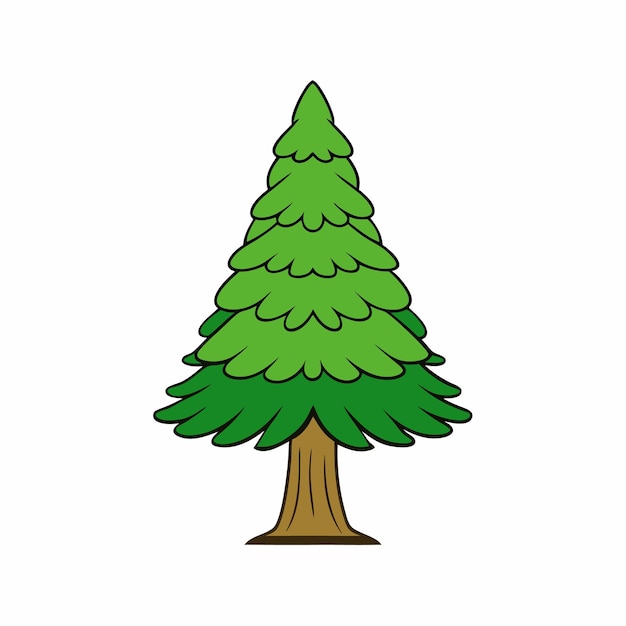 Encantador árbol de Navidad arte vectorial en estilo clipart de dibujos animados perfecto para proyectos festivos