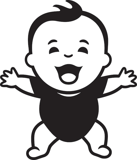 Encantador bebé riendo logotipo símbolo vectorial encantador niño riendo icono arte gráfico