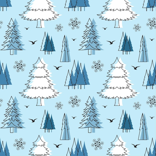 Encantador diseño de invierno sin costuras con elementos decorativos en una ilustración dibujada a mano