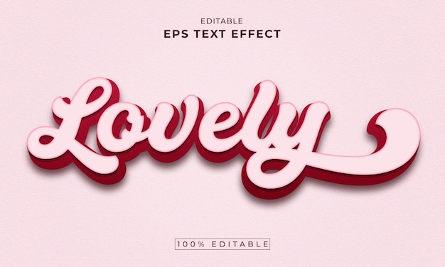 Encantador efecto de texto editable 3d vector premium
