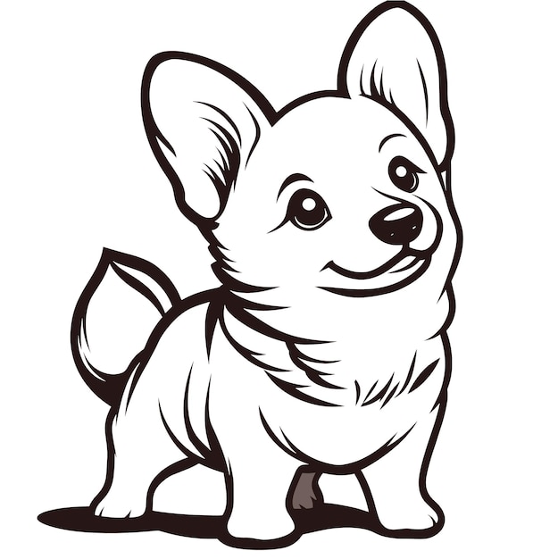 El encantador y grueso dibujo de un corgi