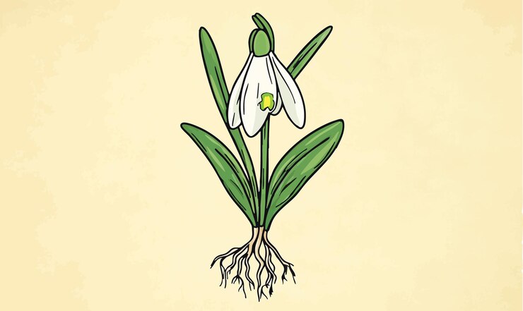 Vector encantador icono vectorial de la gota de nieve dibujado a mano