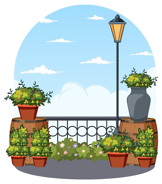 El encantador jardín en la terraza
