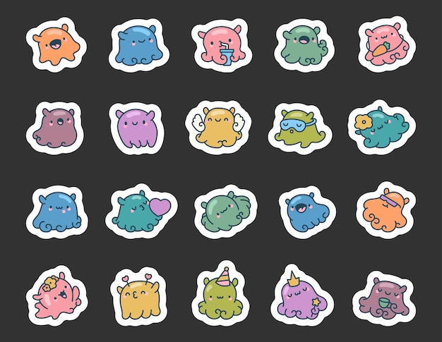 Encantador juego de personajes de pulpo dumbo