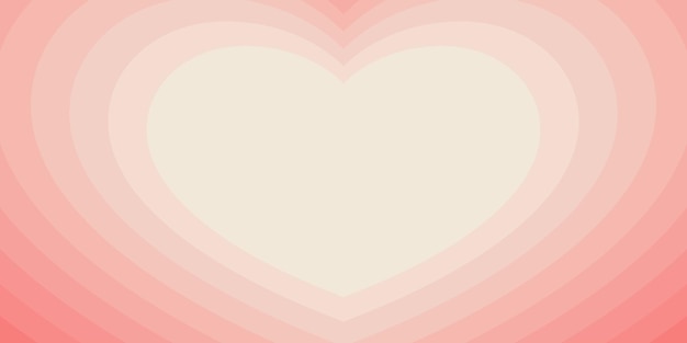 El encantador túnel de corazones concéntricos crea un fondo romántico y lindo en los colores de moda del melocotón