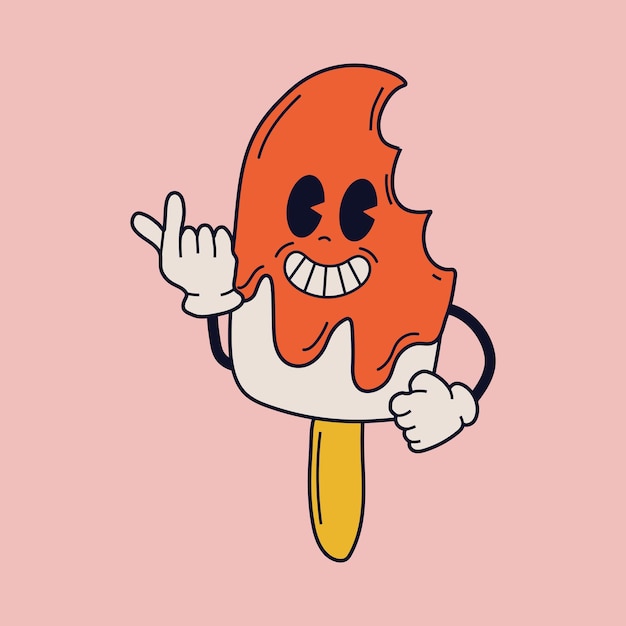 Encantadora figura de helado de dibujos animados que irradia alegría